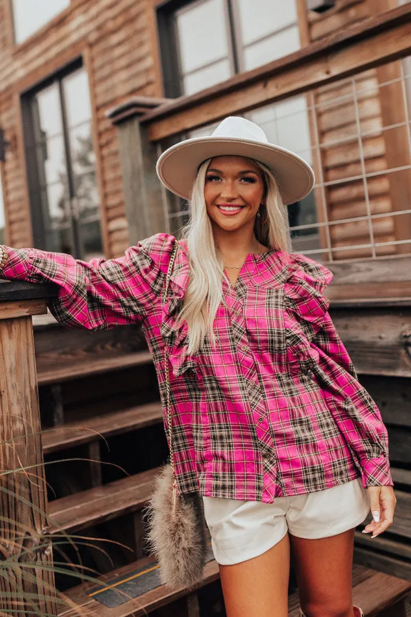Latest Obsession Ruffle Top In Hot Pink sold by Impressions product image thumbnail 3