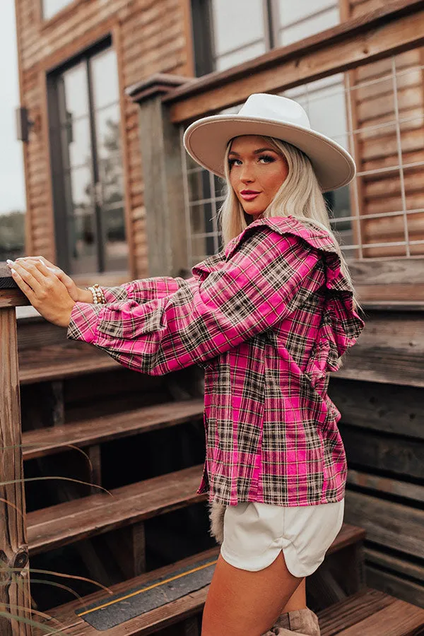 Latest Obsession Ruffle Top In Hot Pink sold by Impressions product image thumbnail 4