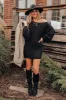 Coziest Home Knit Dress In Black sold by Impressions