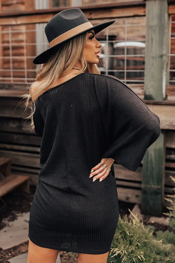 Coziest Home Knit Dress In Black sold by Impressions product image thumbnail 3