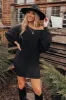 Coziest Home Knit Dress In Black sold by Impressions