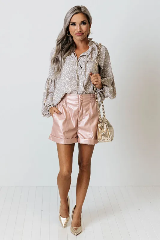 In The Now Leopard Top In Light Grey sold by Impressions