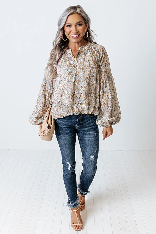 Never Stray Floral Top In Birch sold by Impressions