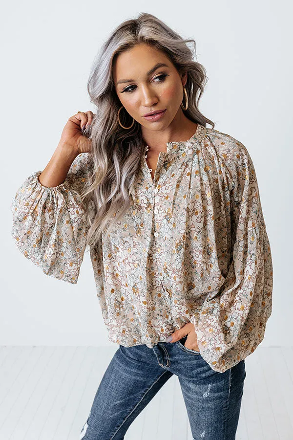 Never Stray Floral Top In Birch sold by Impressions product image thumbnail 2