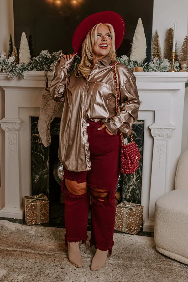 Risen The Eras High Waist Distressed Jean In Wine Curves sold by Impressions product image thumbnail 2