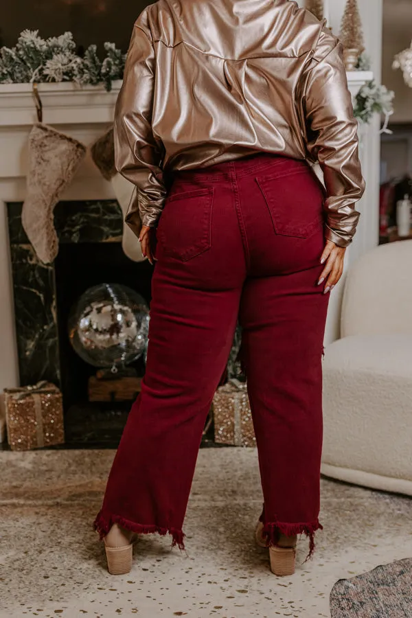 Risen The Eras High Waist Distressed Jean In Wine Curves sold by Impressions product image thumbnail 5