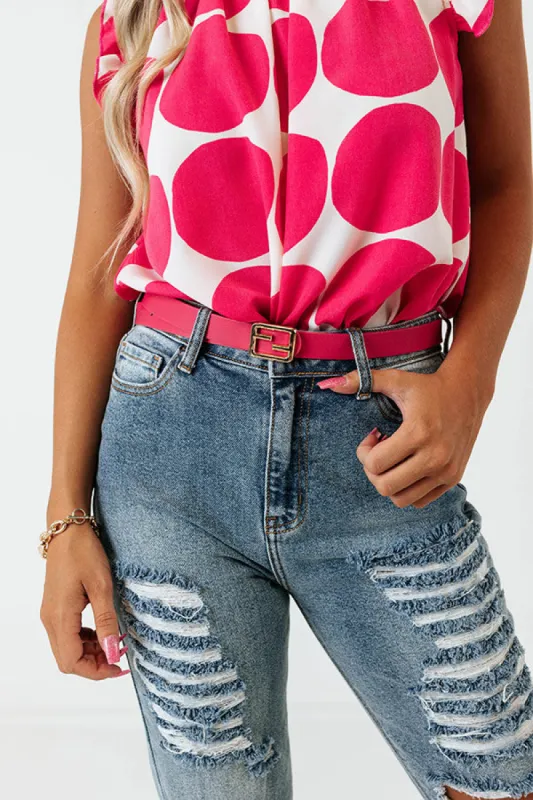 Trendy Girl Faux Leather Belt In Rose sold by Impressions