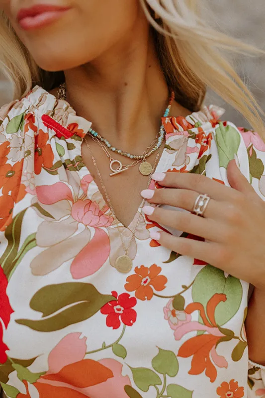 Magnolia Breeze Layered Necklace In Sky Blue sold by Impressions