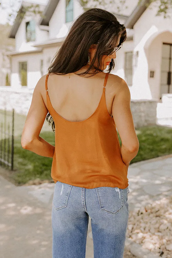 Move On Satin Shift Tank In Camel sold by Impressions product image thumbnail 4