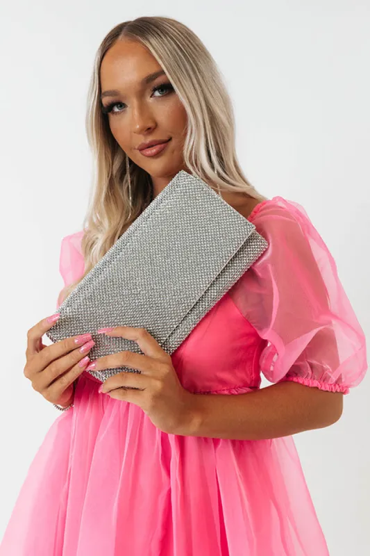 Fabulous Time Rhinestone Clutch In Silver sold by Impressions