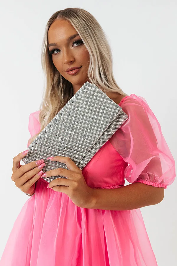 Fabulous Time Rhinestone Clutch In Silver sold by Impressions