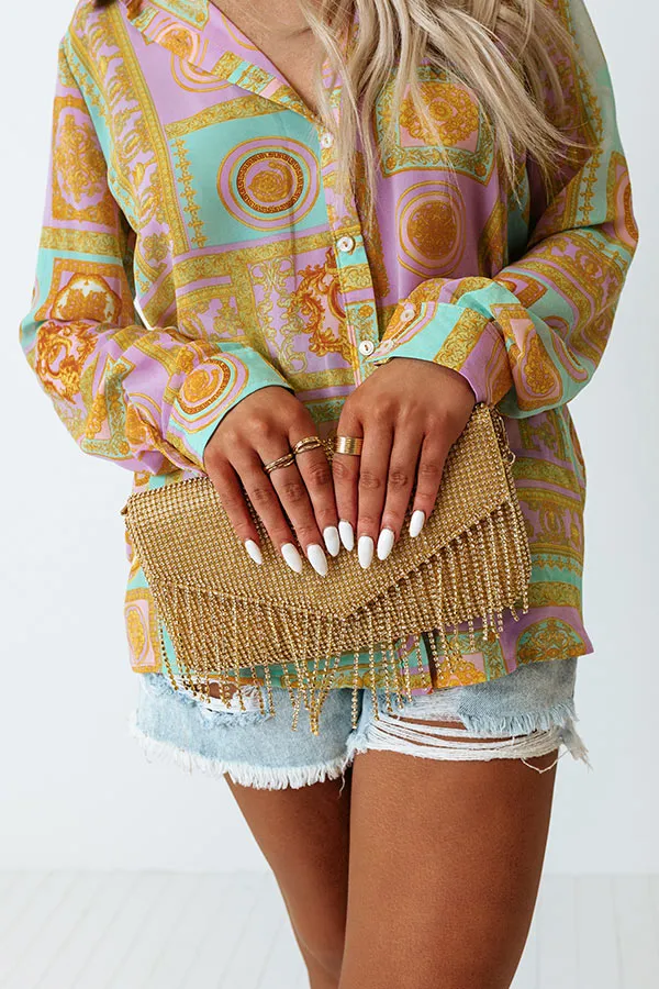 VIP Party Rhinestone Clutch In Gold sold by Impressions product image thumbnail 4