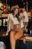 Feeling Grand Faux Suede Fringe Jacket In Brown sold by Impressions