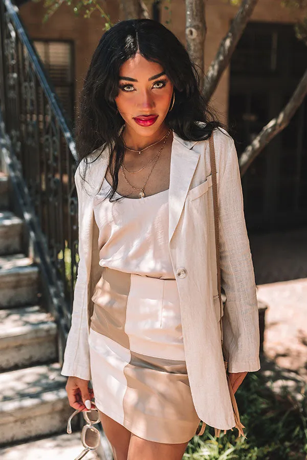 Round Trip Ticket Linen-Blend Blazer In Light Beige sold by Impressions