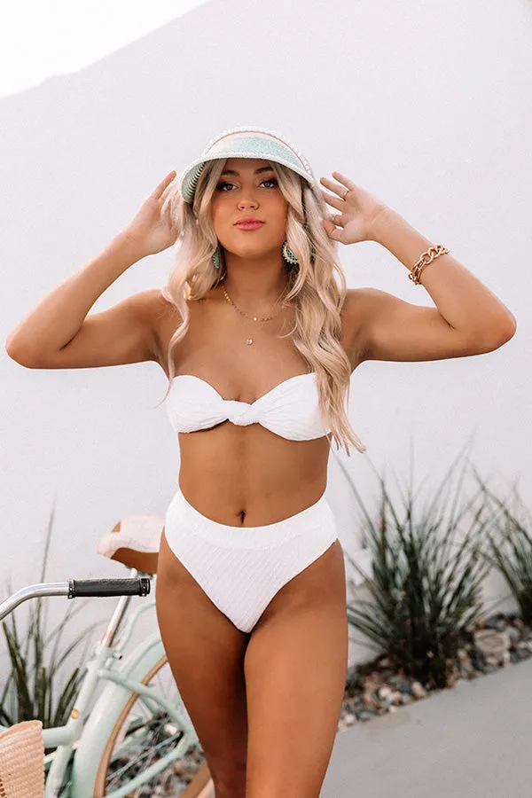 Tranquil Tides High Waist Bikini Bottom in White sold by Impressions product image thumbnail 4