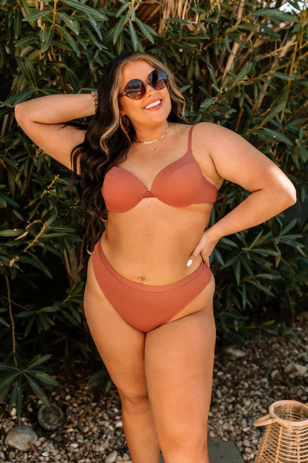 Just Add Water High Waist Bikini Bottom in Rust Curves sold by Impressions product image thumbnail 4