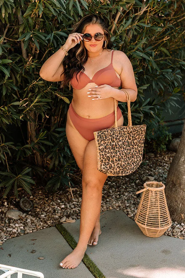 Just Add Water High Waist Bikini Bottom in Rust Curves sold by Impressions product image thumbnail 2