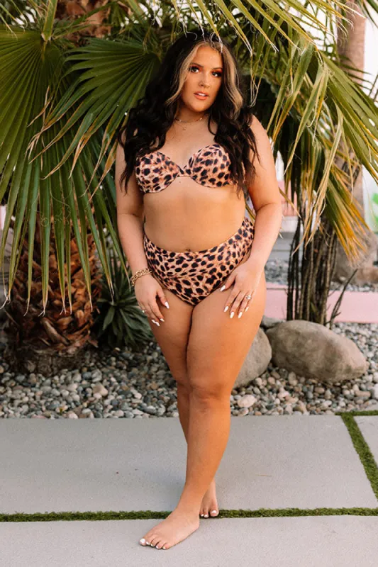 Just A Dip High Waist Leopard Bikini Bottom Curves sold by Impressions