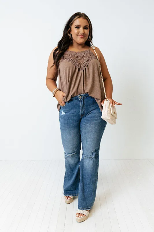 Beachy Bonding Shift Tank In Mocha Curves sold by Impressions
