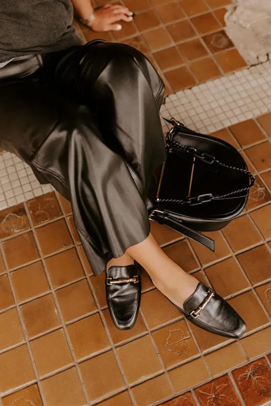 The Aubrey Faux Leather Mule Loafer in Black sold by Impressions