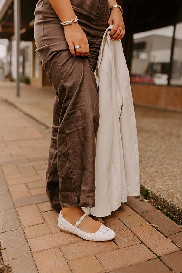 The Iris Rhinestone Embellished Faux Leather Flats in Cream sold by Impressions product image thumbnail 5
