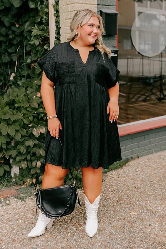 Long Weekend Wonderful Shift Dress In Black Curves sold by Impressions