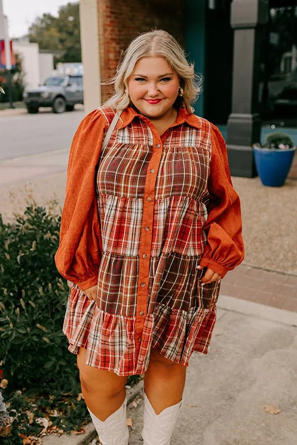Fall Vibes Plaid Mini Dress Curves sold by Impressions product image thumbnail 2
