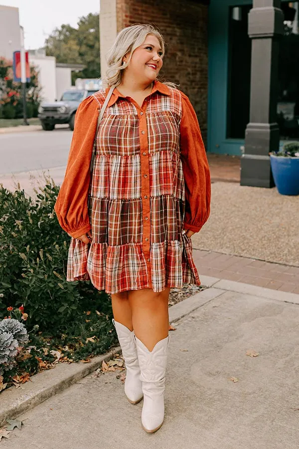 Fall Vibes Plaid Mini Dress Curves sold by Impressions