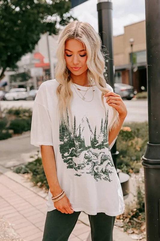 Mustang Mountain Distressed Oversized Graphic Tee sold by Impressions