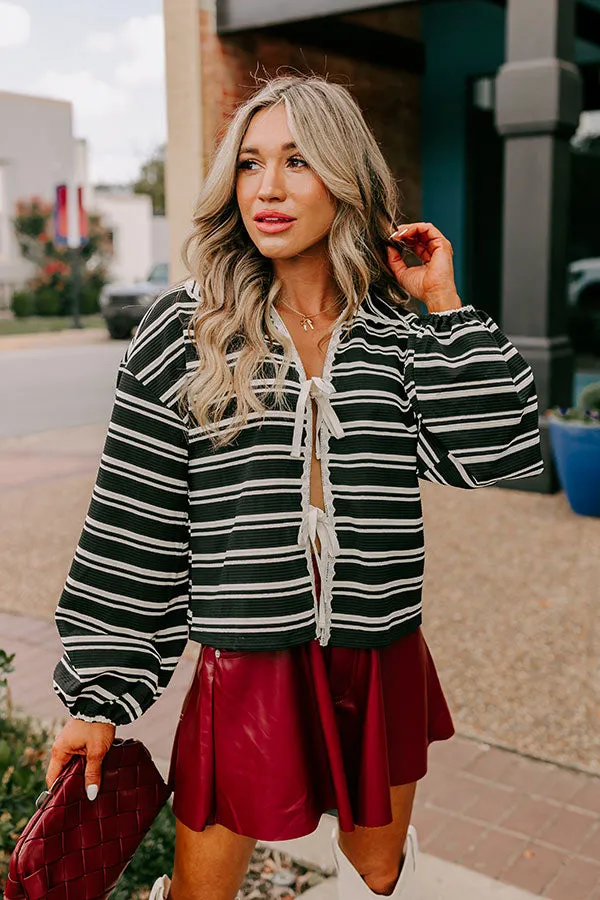 Mulled Wine Stripe Front Tie Top sold by Impressions product image thumbnail 4