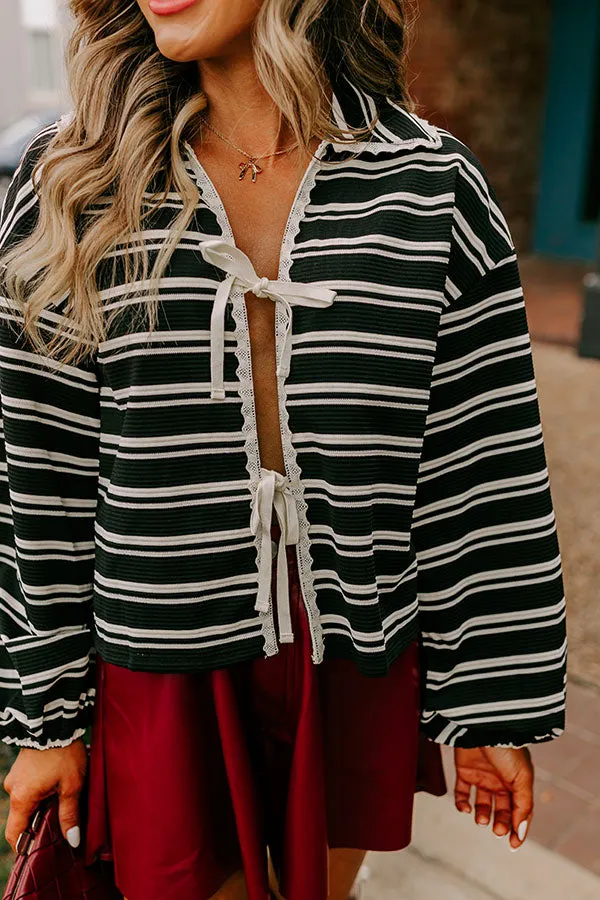 Mulled Wine Stripe Front Tie Top sold by Impressions product image thumbnail 3