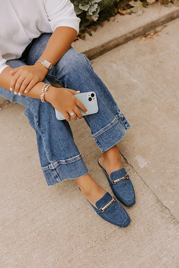 The Aubrey Denim Mule Loafer in Medium Wash sold by Impressions