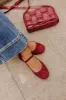 The Myla Lace Flats in Wine sold by Impressions