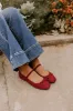 The Myla Lace Flats in Wine sold by Impressions