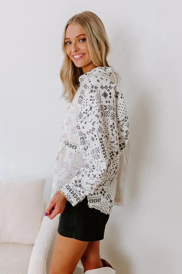 Boho Chic Lace Button Up in White sold by Impressions product image thumbnail 5