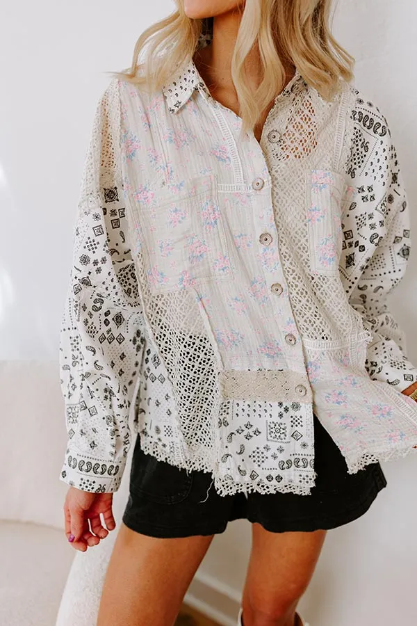 Boho Chic Lace Button Up in White sold by Impressions product image thumbnail 3