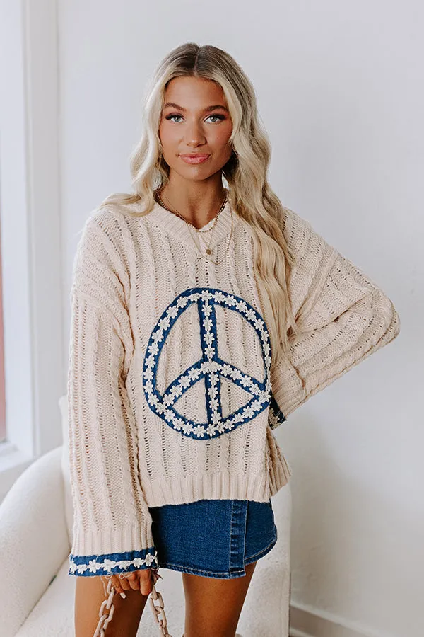 Inner Peace Cable Knit Sweater in French Vanilla sold by Impressions product image thumbnail 3