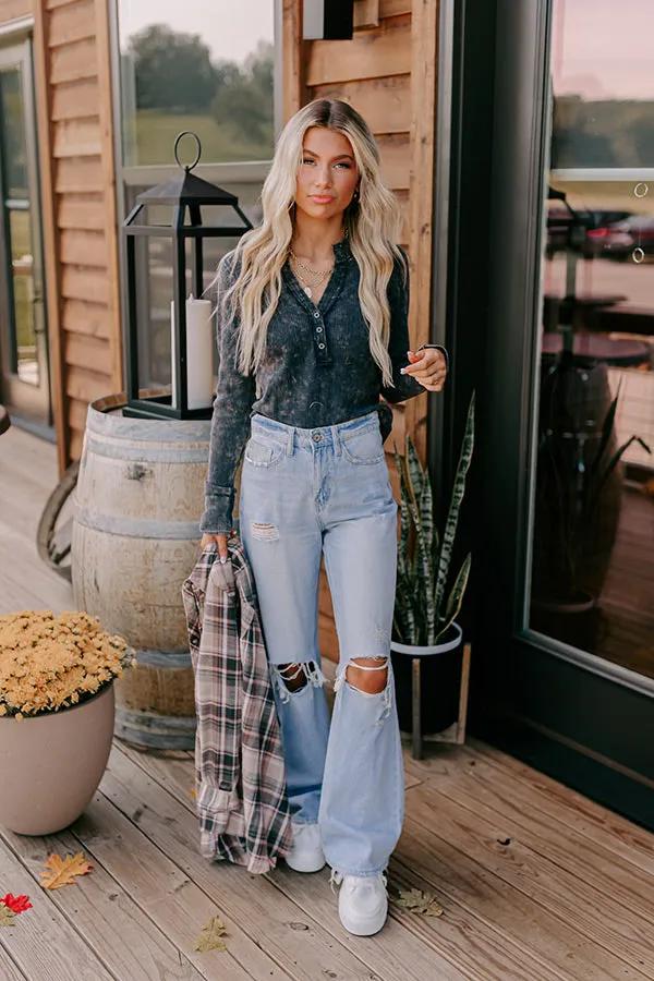 Hot Cider Sippin Vintage Wash Top in Navy sold by Impressions product image thumbnail 4