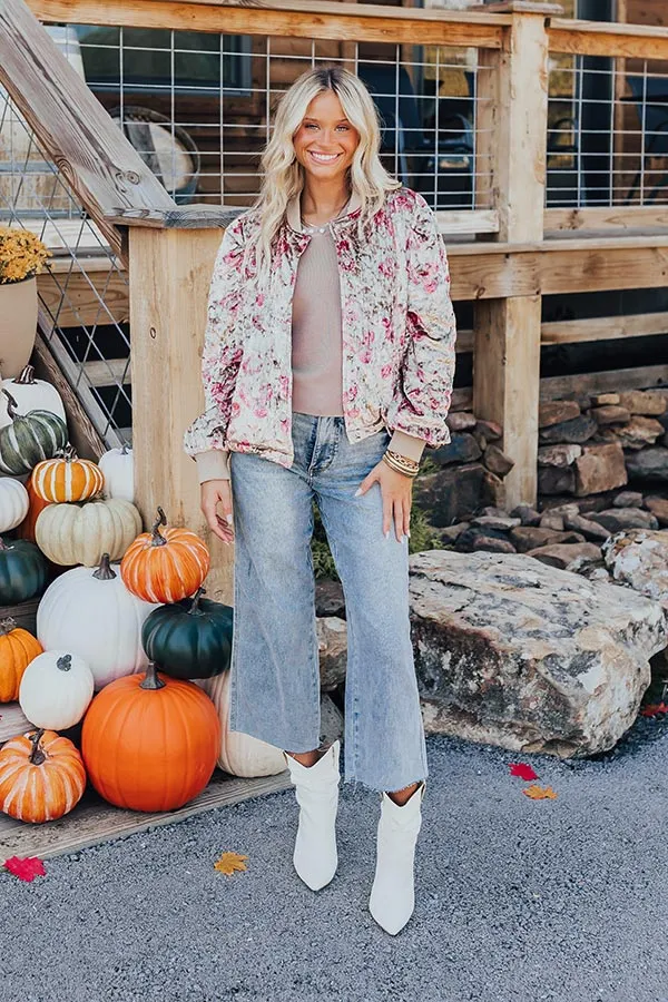 Garden Bliss Velvet Bomber Jacket sold by Impressions