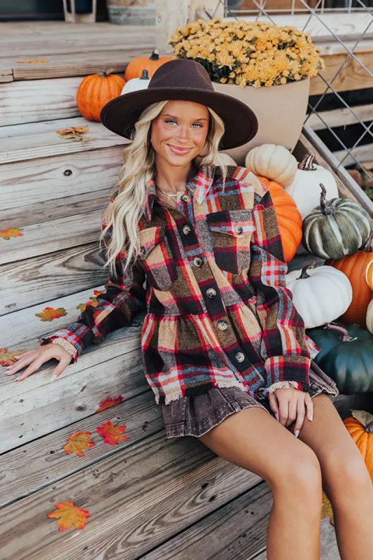 Pumpkin Patch Ready Peplum Jacket in Brown sold by Impressions