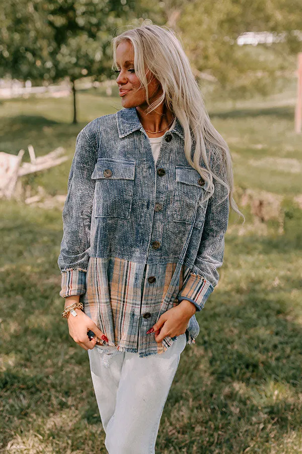 Hot Cocoa Sippin' Corduroy Jacket in Blue sold by Impressions product image thumbnail 3