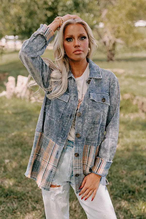 Hot Cocoa Sippin' Corduroy Jacket in Blue sold by Impressions