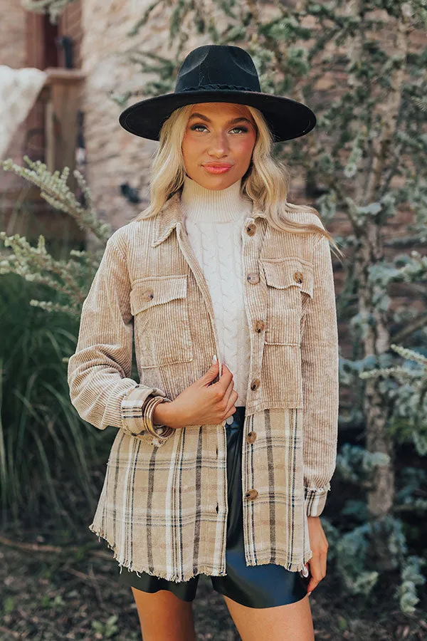 Hot Cocoa Sippin' Corduroy Jacket in Khaki sold by Impressions