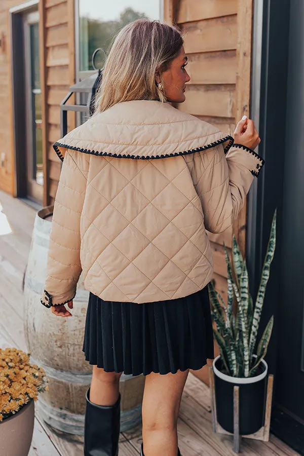 Uptown Girl Quilted Jacket in Khaki sold by Impressions product image thumbnail 4