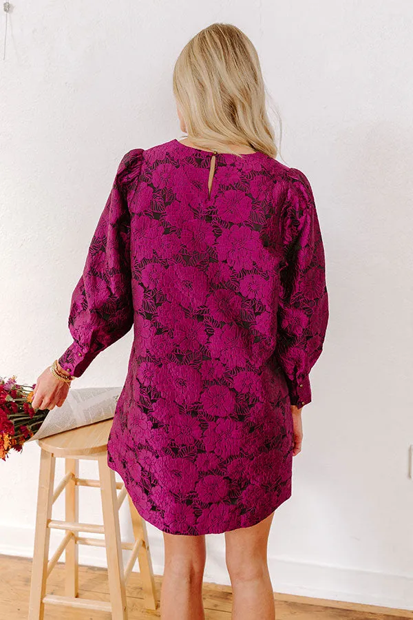 Happy Hour Chic Jacquard Mini Dress in Sangria sold by Impressions product image thumbnail 4