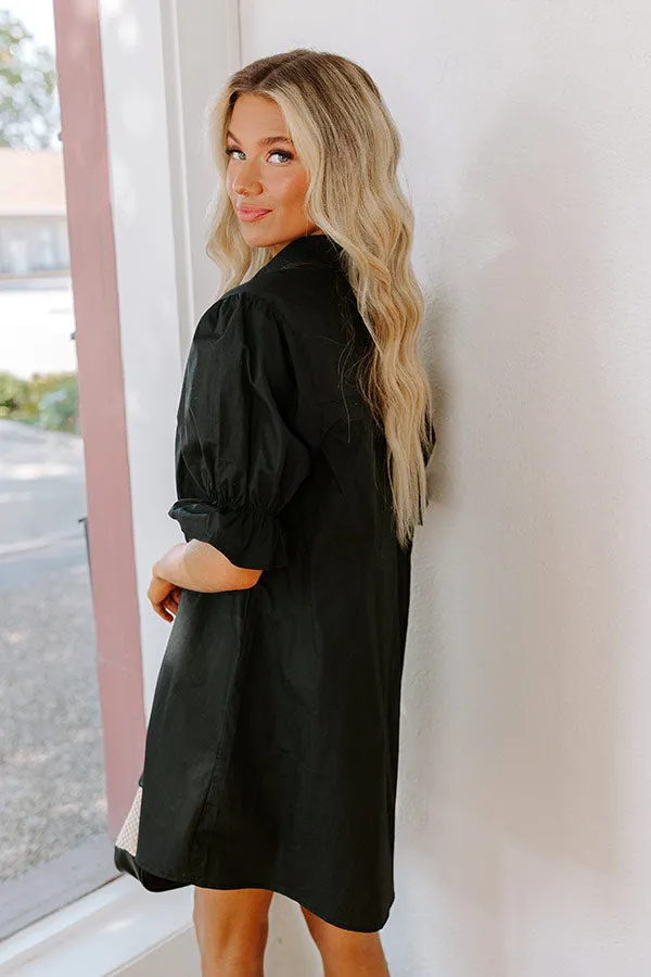 Mimosa Social Hour Button Down Mini Dress in Black sold by Impressions product image thumbnail 4