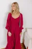 Sunset Views Button Down Midi in Wine sold by Impressions