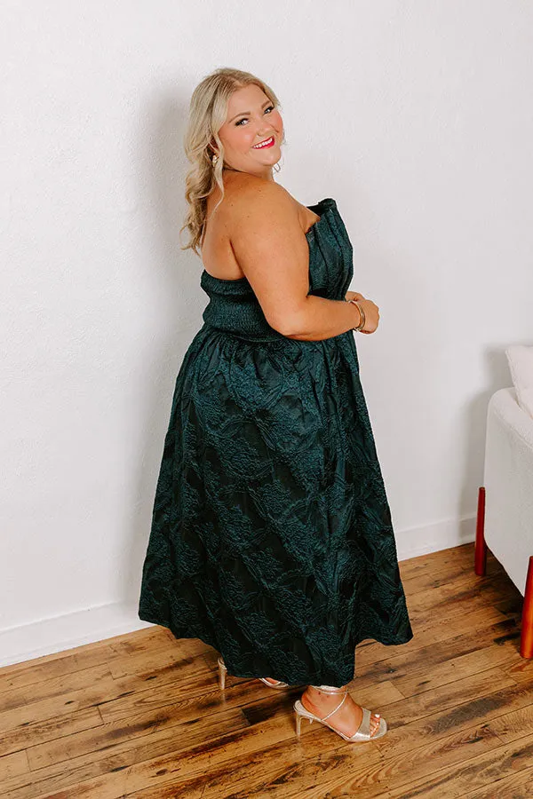 Night At The Gala Jacquard Midi in Dark Hunter Green Curves sold by Impressions product image thumbnail 4