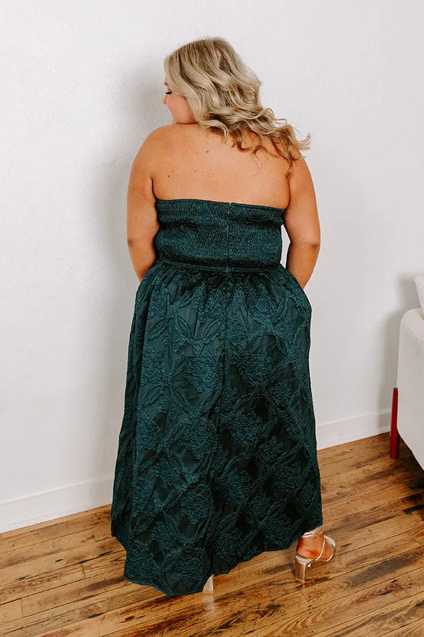 Night At The Gala Jacquard Midi in Dark Hunter Green Curves sold by Impressions product image thumbnail 5