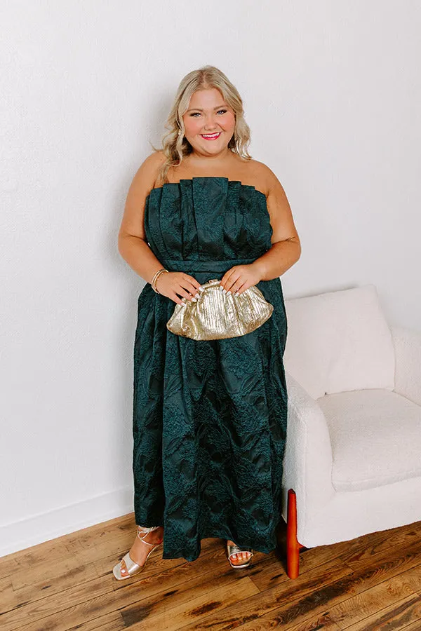 Night At The Gala Jacquard Midi in Dark Hunter Green Curves sold by Impressions product image thumbnail 2